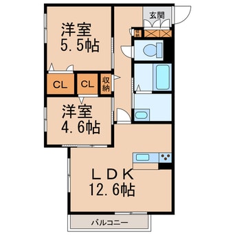 間取図 和歌山電鉄貴志川線/日前宮駅 徒歩7分 2階 築5年
