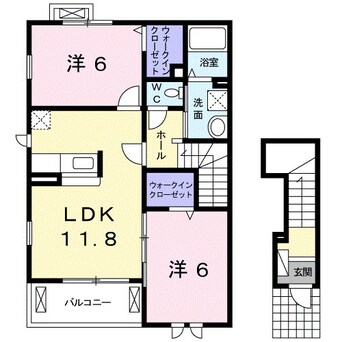 間取図 南海高野線/御幸辻駅 徒歩9分 2階 築17年