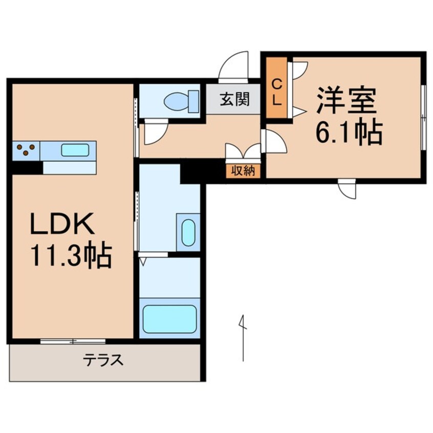 間取図 シャーメゾン山吹