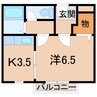ベルメゾン砂山 1Kの間取り