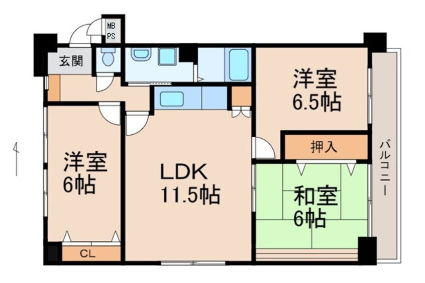 間取図 ライオンズマンション和歌山十番丁