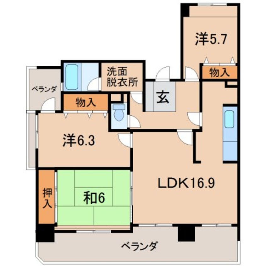 間取図 シャリエ和歌山壱番館