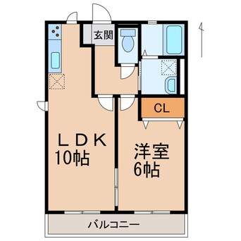 間取図 きのくに線・紀勢本線/黒江駅 徒歩14分 2階 築18年