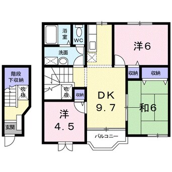 間取図 和歌山電鉄貴志川線/神前駅 徒歩11分 2階 築23年