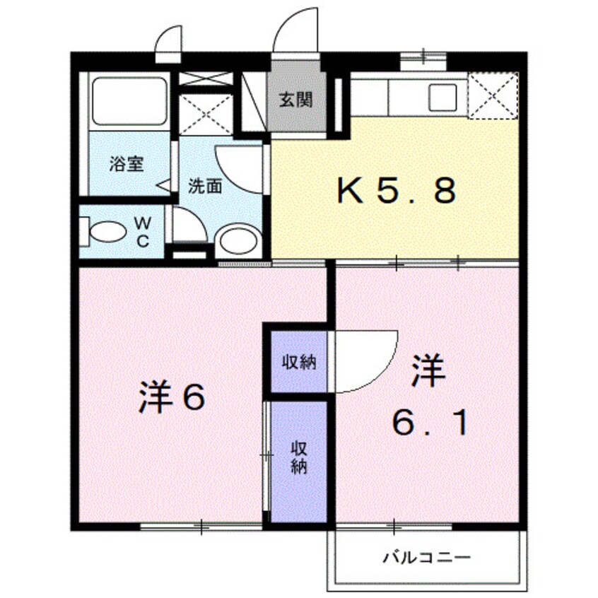 間取図 南海加太線/八幡前駅 徒歩17分 2階 築29年