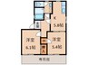 和歌山線/岩出駅 バス:10分:停歩8分 1階 築29年 2Kの間取り