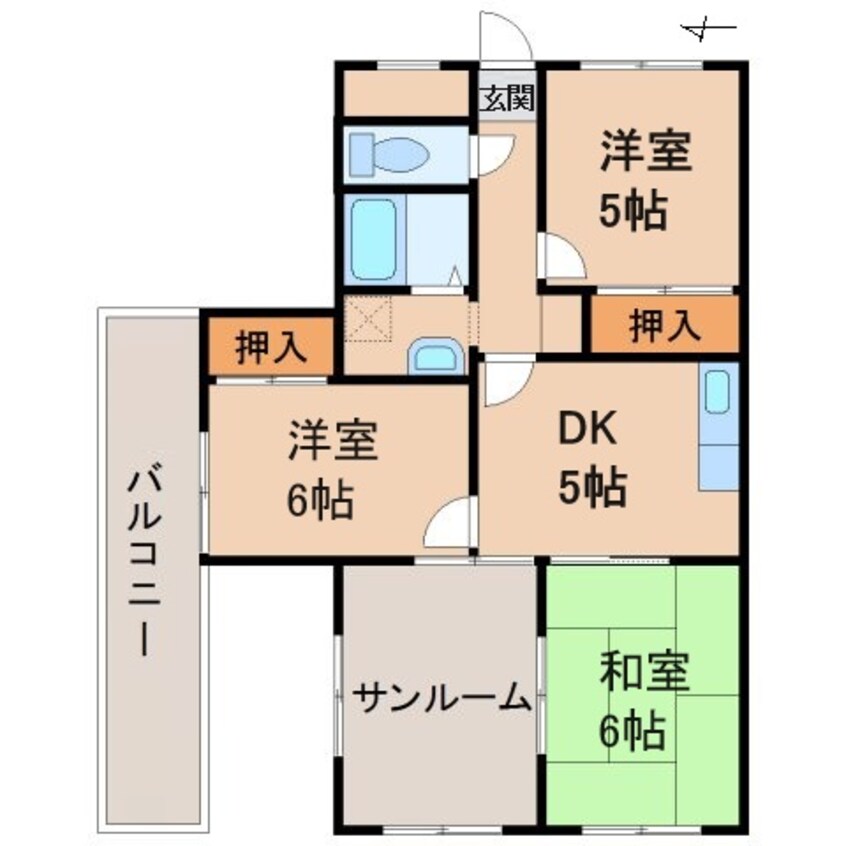 間取図 ハイツ太田（岡公園BL)