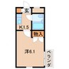 メゾンクレセール 1Kの間取り