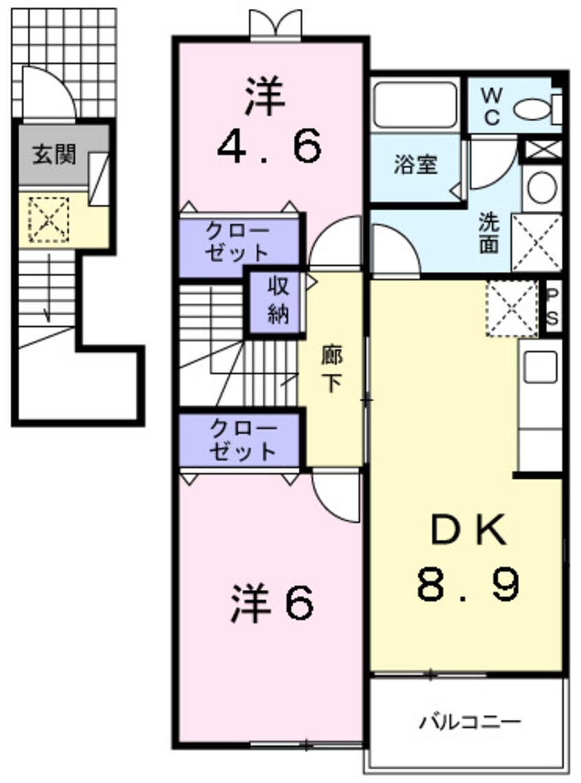 間取図 和歌山線/下井阪駅 徒歩4分 2階 築20年