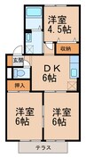 プリシェールK　Ⅲ棟 3DKの間取り
