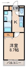 阪和線・羽衣線/和歌山駅 徒歩11分 1階 築4年 1Kの間取り