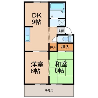 間取図 南海加太線/八幡前駅 徒歩20分 1階 築36年