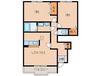 間取図 阪和線・羽衣線/紀伊駅 バス15分山村下車:停歩1分 1階 築18年