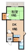 グランメール畑屋敷 1DKの間取り