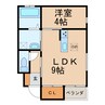 コーラルヴィラ砂山南 1LDKの間取り