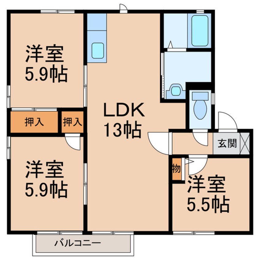間取図 阪和線・羽衣線/紀伊中ノ島駅 徒歩30分 2階 築30年