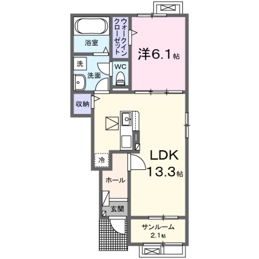 間取図 和歌山線/下兵庫駅 徒歩8分 1階 1年未満