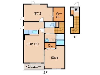 間取図 きのくに線・紀勢本線/宮前駅 徒歩20分 2階 築12年