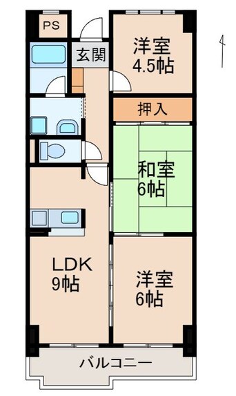 間取図 ヤマイチＰＬＡＺＡ　サンシティ広瀬