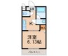 パイン フィールド 1Kの間取り