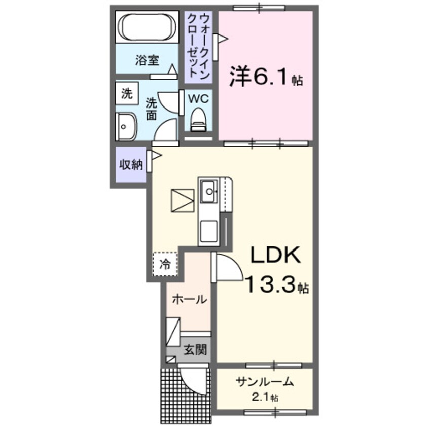 間取図 和歌山線/妙寺駅 徒歩7分 1階 1年未満