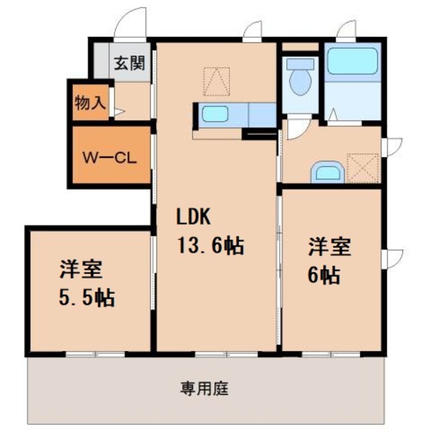 間取図 阪和線・羽衣線/和歌山駅 バス15分鳴神住宅前下車:停歩5分 1階 築17年