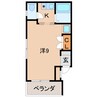 城下町ビル 1Kの間取り