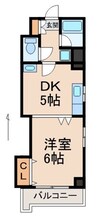 パリ・シャトー本町 1DKの間取り