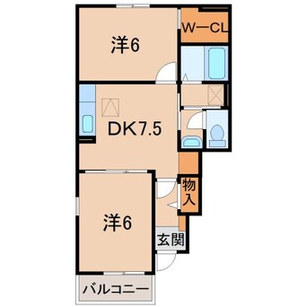 間取図 阪和線・羽衣線/紀伊中ノ島駅 徒歩6分 1階 築9年