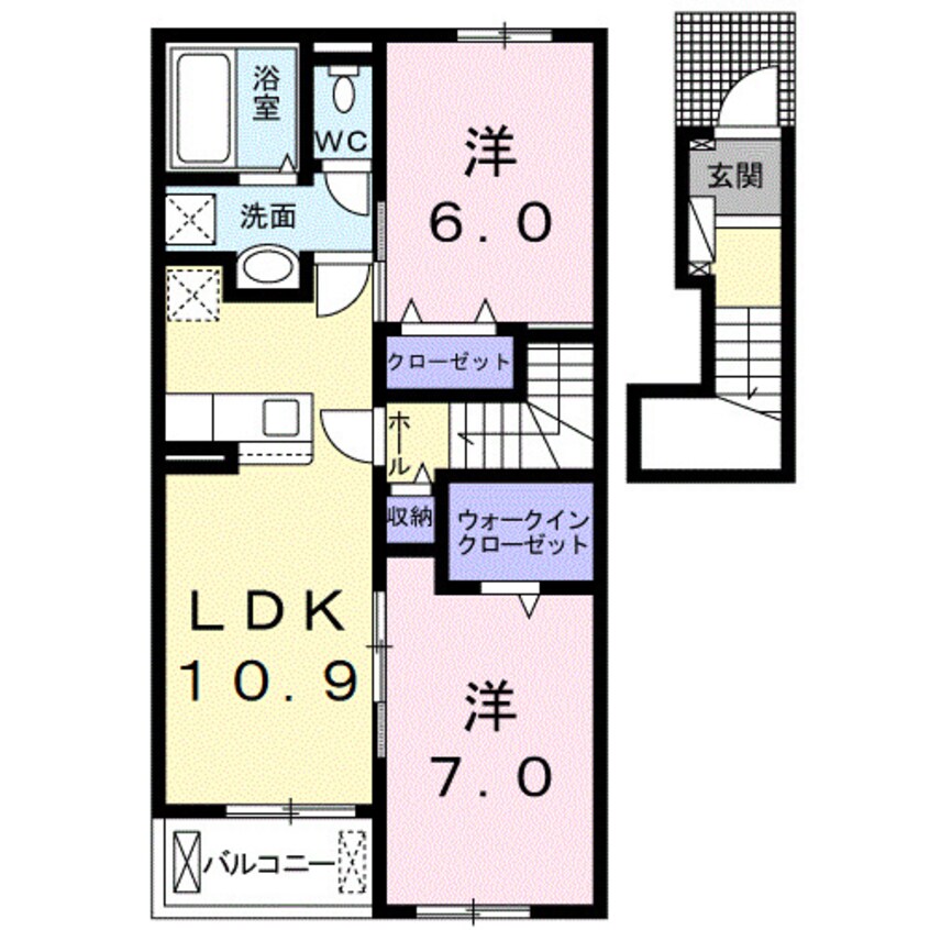 間取図 和歌山線/粉河駅 徒歩10分 2階 築1年