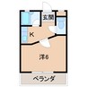 グリーンプラザ谷町弐番館 1Kの間取り