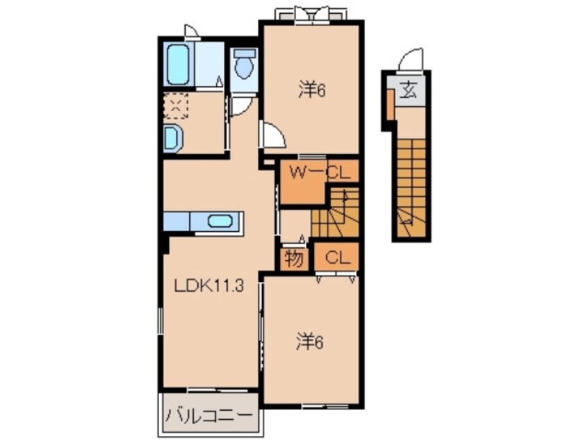 間取図 きのくに線・紀勢本線/紀和駅 徒歩6分 2階 築6年