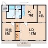 中の島グリーンハイツ 1LDK+Sの間取り