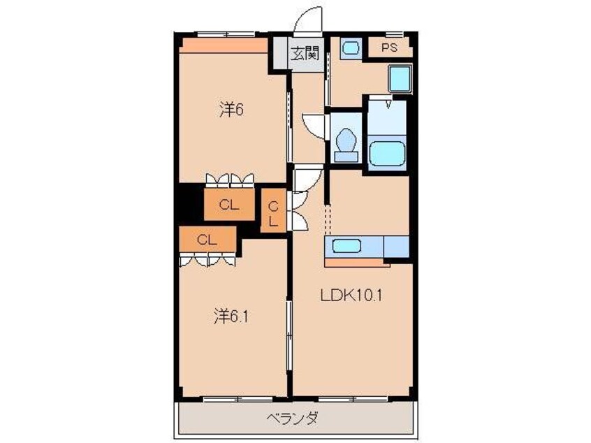 間取図 和歌山線/船戸駅 徒歩17分 1階 築18年