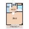 グリーンプラザ谷町壱番館 1Kの間取り