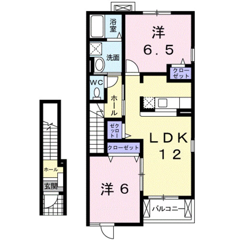 間取図 南海高野線/御幸辻駅 徒歩12分 2階 築18年