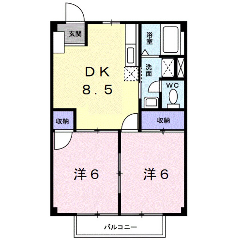 間取図 和歌山線/下井阪駅 徒歩17分 2階 築28年