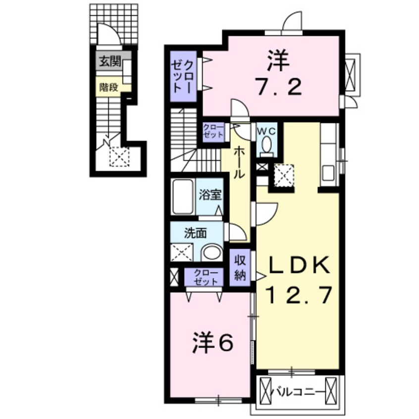 間取図 和歌山線/岩出駅 バス10分川尻下車:停歩4分 2階 築15年