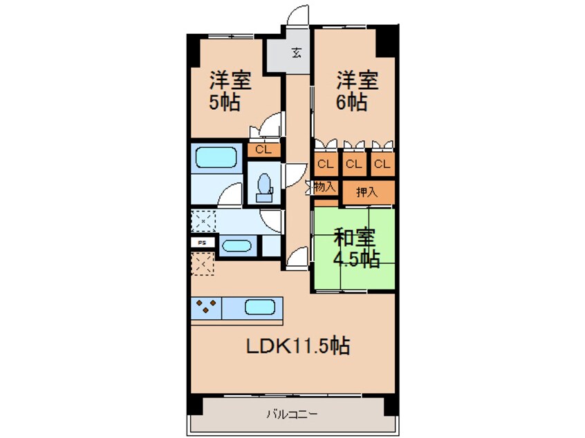 間取図 シャルマンフジスマート友田町