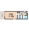 シャルマンフジ中之島弐番館 1Kの間取り
