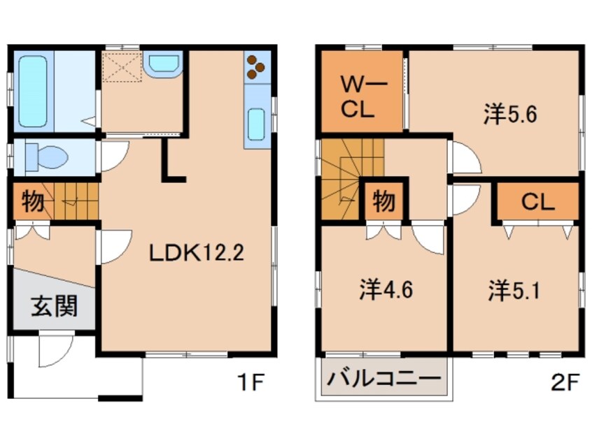 間取図 きのくに線・紀勢本線/和歌山市駅 徒歩17分 1-2階 築12年