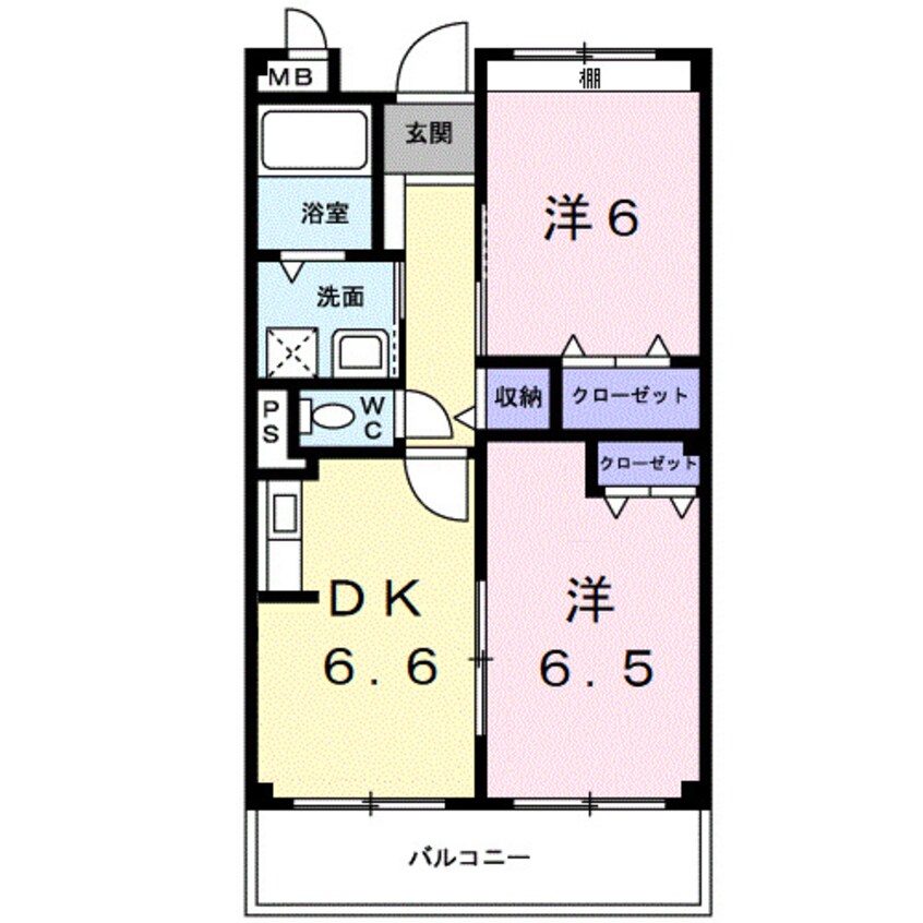 間取図 南海加太線/西ノ庄駅 徒歩10分 2階 築21年