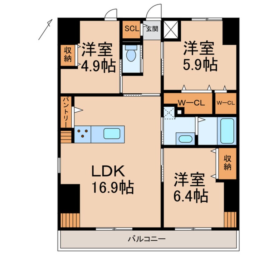 間取図 阪和線・羽衣線/和歌山駅 徒歩7分 9階 建築中