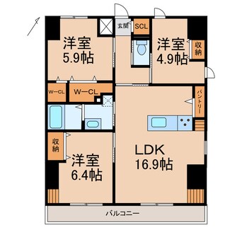 間取図 阪和線・羽衣線/和歌山駅 徒歩7分 8階 建築中