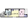 モンテリザイア紀和 1LDKの間取り