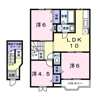 間取図 和歌山線/田井ノ瀬駅 徒歩3分 2階 築19年