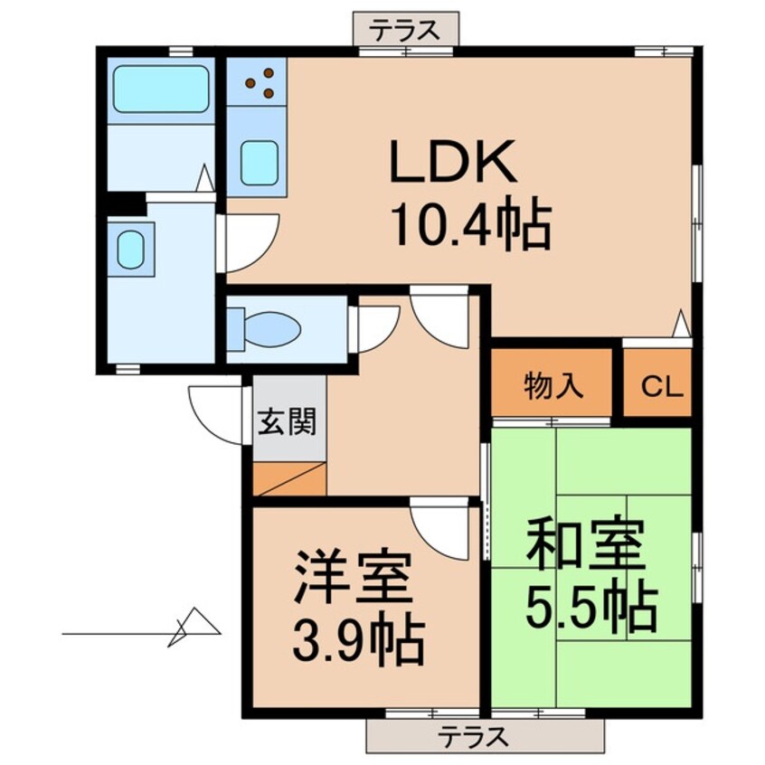 間取図 きのくに線・紀勢本線/紀三井寺駅 徒歩15分 1階 築30年