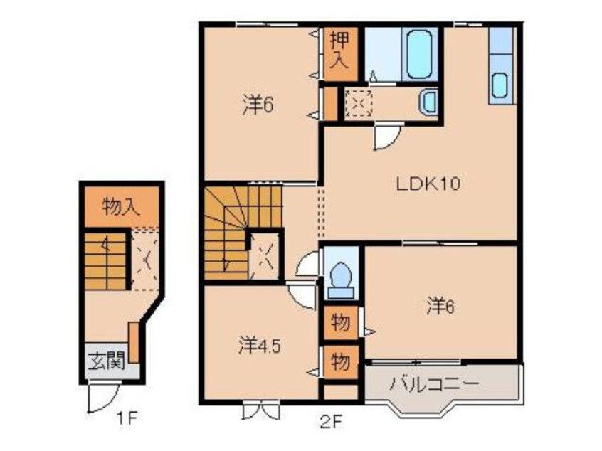 間取図 南海加太線/二里ケ浜駅 徒歩9分 2階 築22年