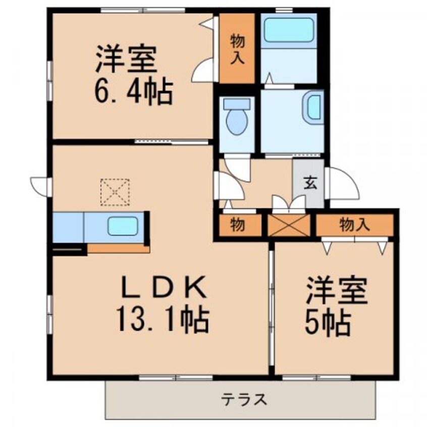 間取図 和歌山線/下井阪駅 徒歩15分 1階 築12年