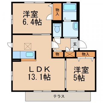 間取図 和歌山線/下井阪駅 徒歩15分 1階 築13年